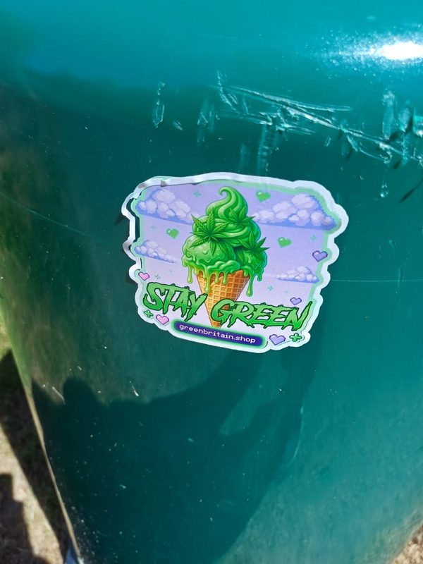 Customer review - Just a sticker on a bin out in public no QR or spliff taped 